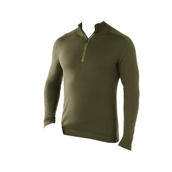 SmartWool Sportknit Half-Zip Mens Sweater, Forest, swatch