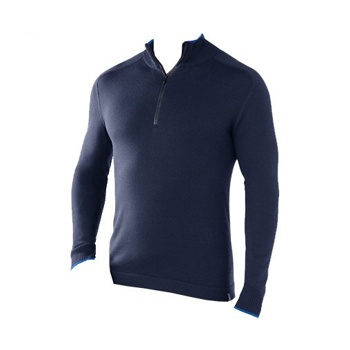 SmartWool Sportknit Half-Zip Mens Sweater, Navy Heather, swatch