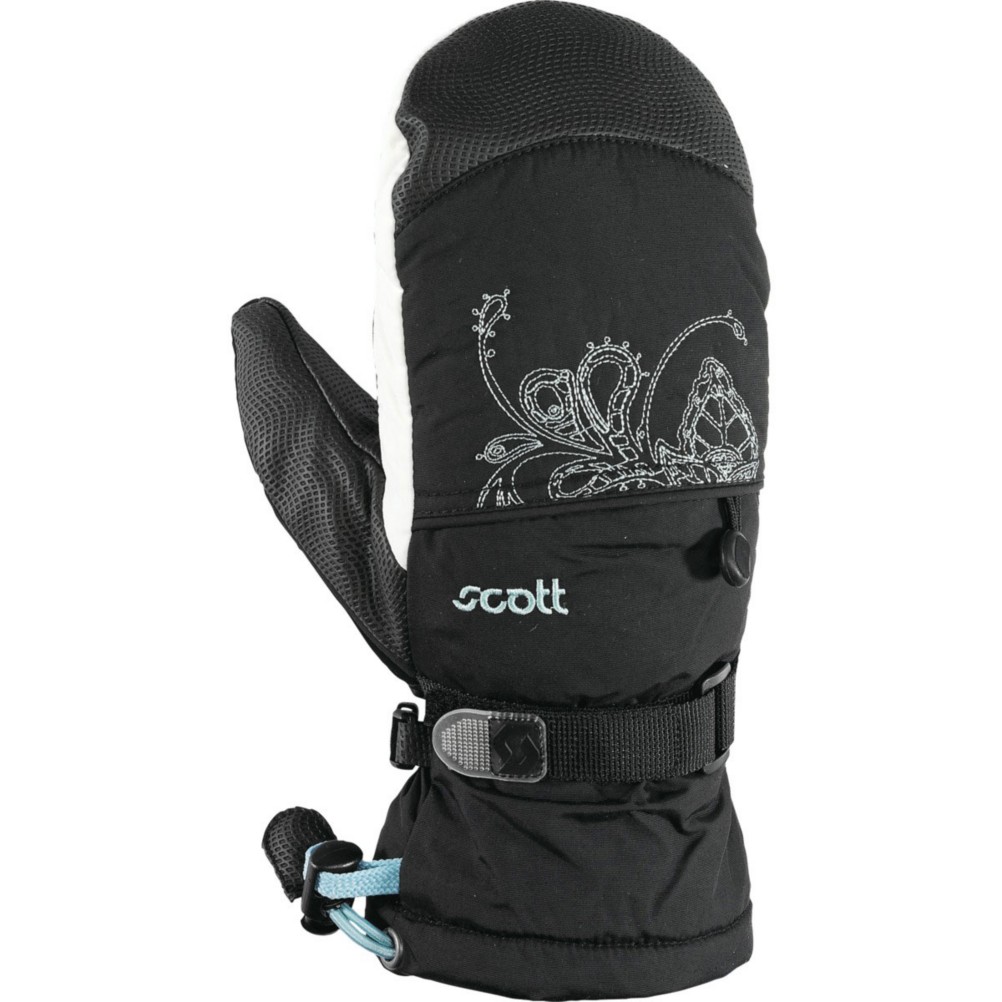 Scott Tumbler Girls Mittens, Black-Aruba Blue, medium