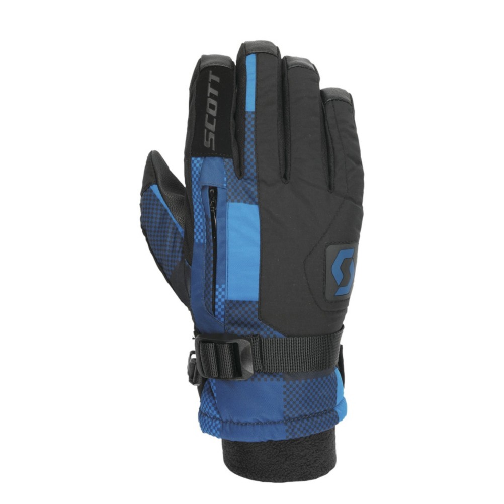 Scott Gripper Kids Gloves, Black Plaid, medium