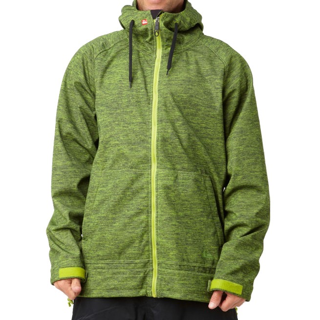 Quiksilver Hoody 5k Snowboard Mens Soft Shell Jacket, Lime, swatch