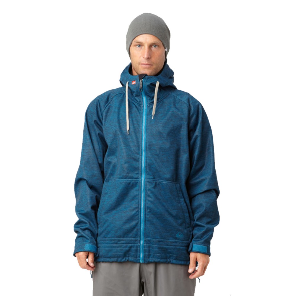 Quiksilver Hoody 5k Snowboard Mens Soft Shell Jacket, Blue Stone, swatch