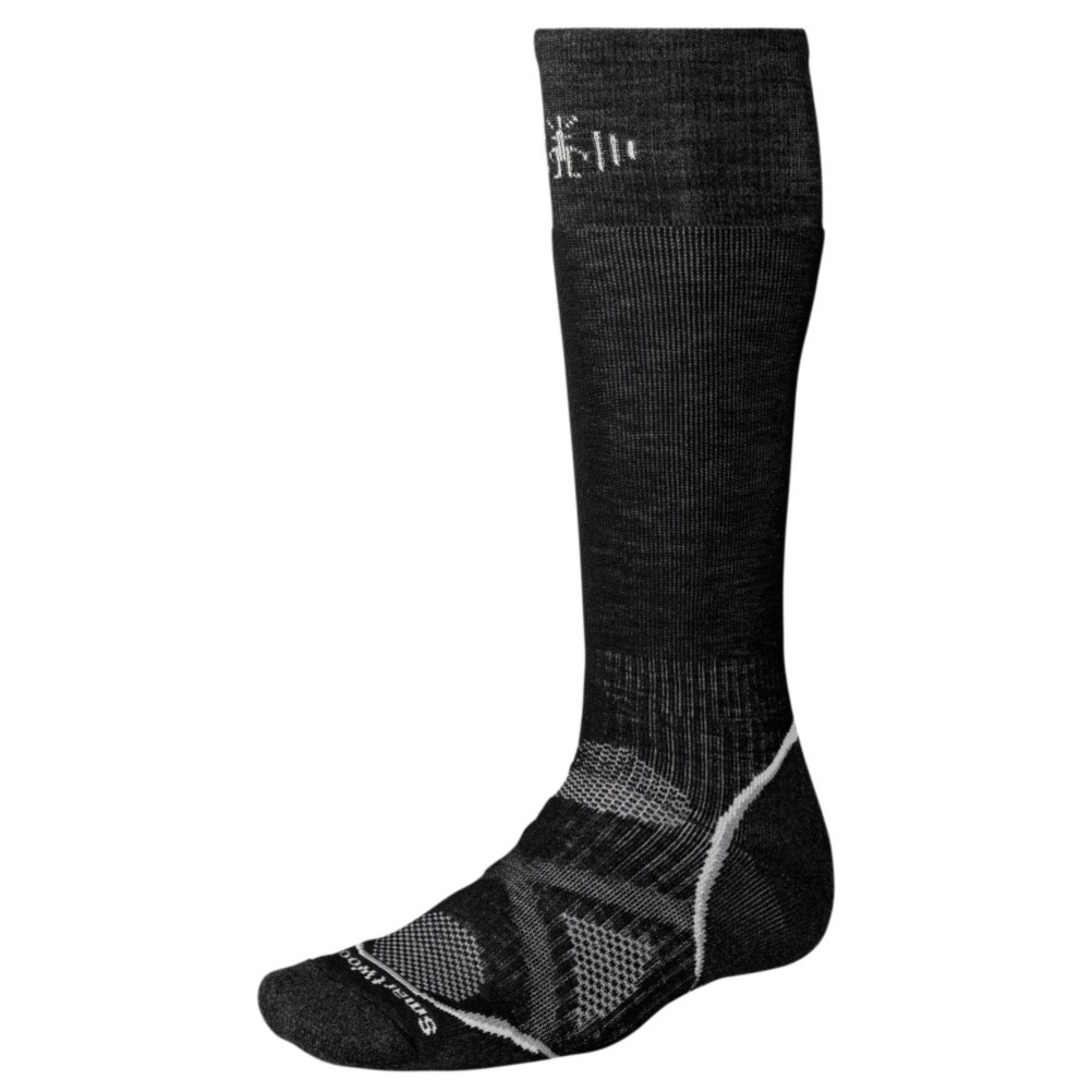 SmartWool PHD Medium Snowboard Socks, Black, medium