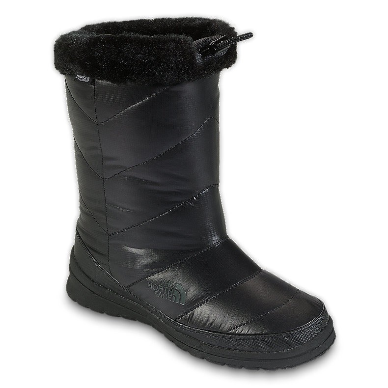 The North Face Skylla WP Womens Boots, Shiny Black-Black, medium