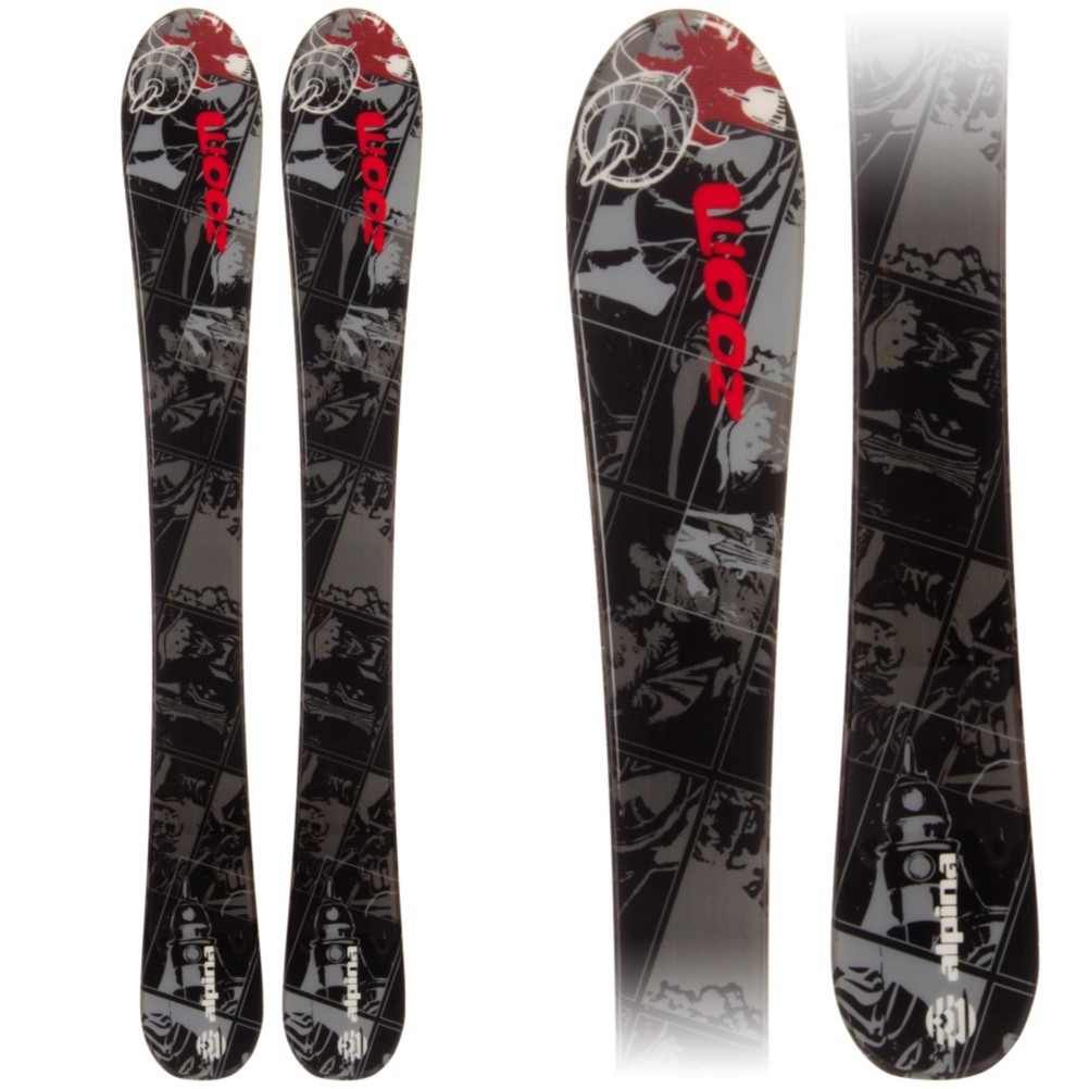 Alpina Zoom Kids Skis, Black-Gray, swatch