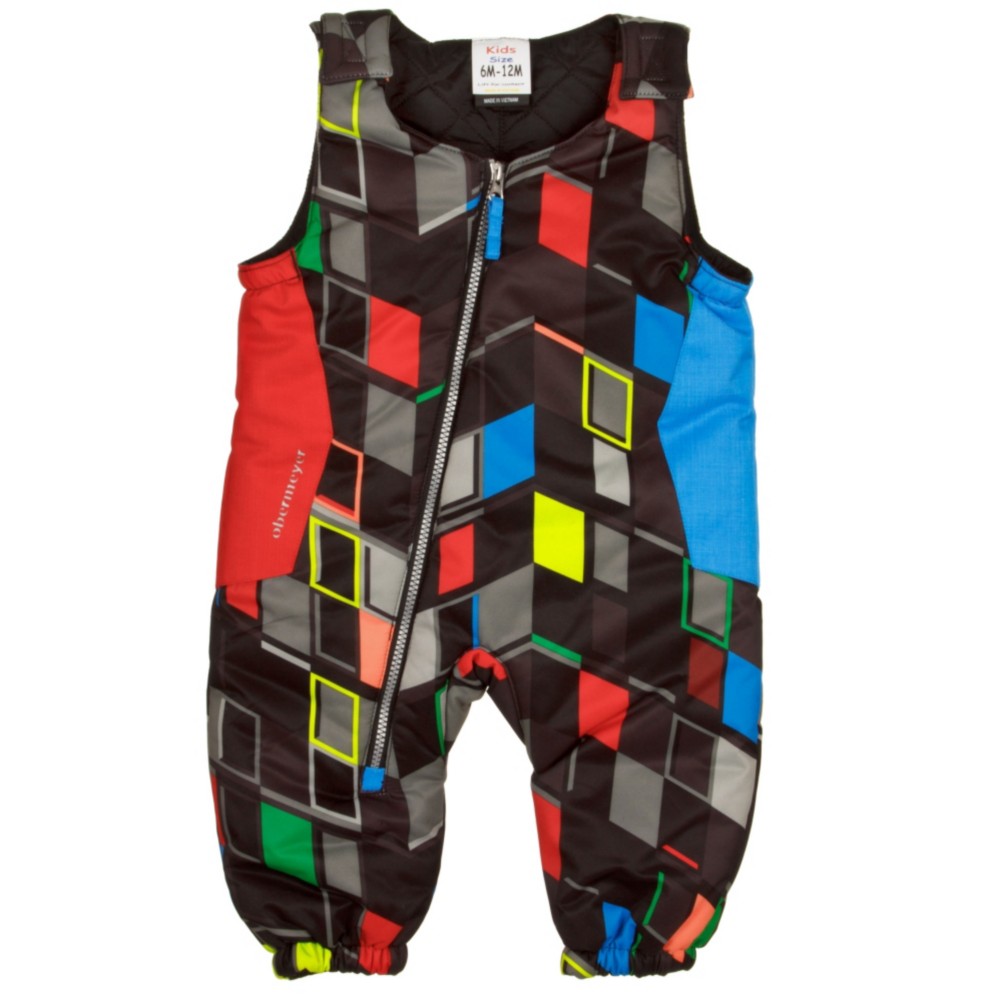 Obermeyer Max Bib Toddlers Ski Pants, Block Print, swatch