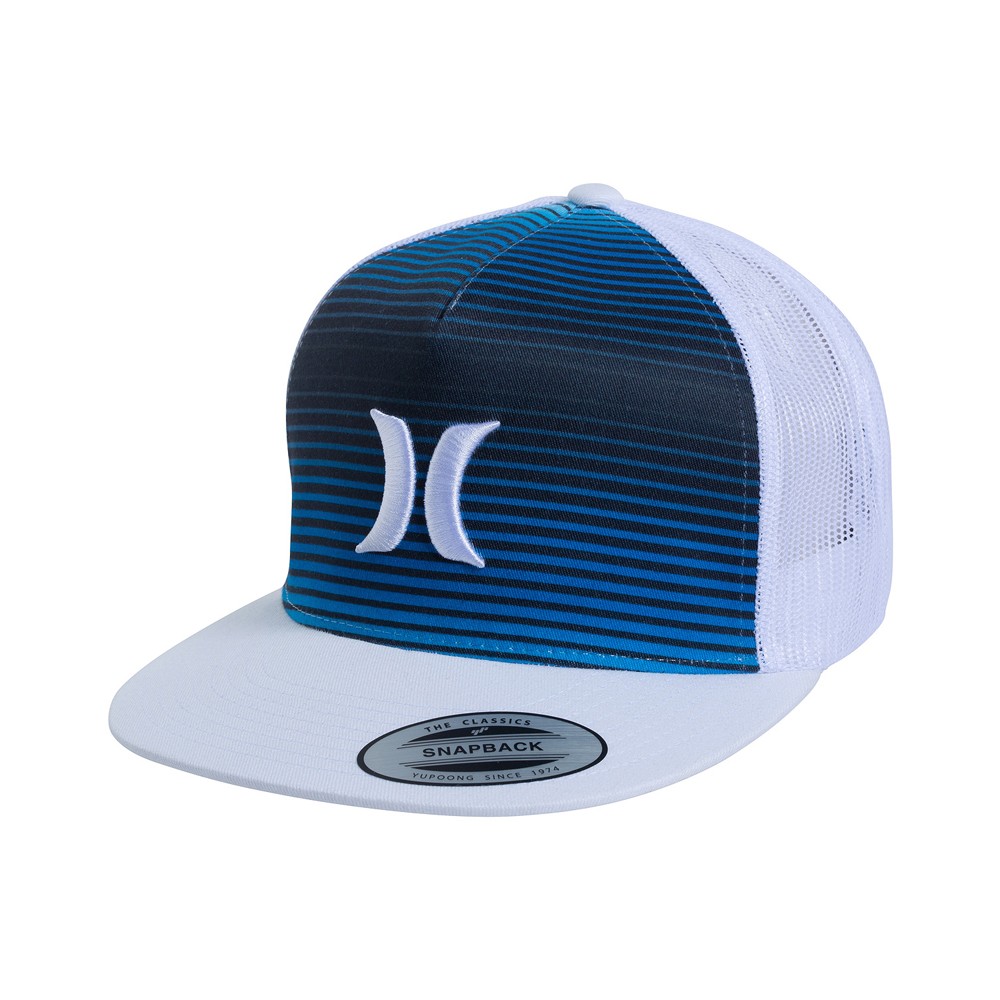 Hurley Trunks Trucker Hat, White-Cyan, swatch