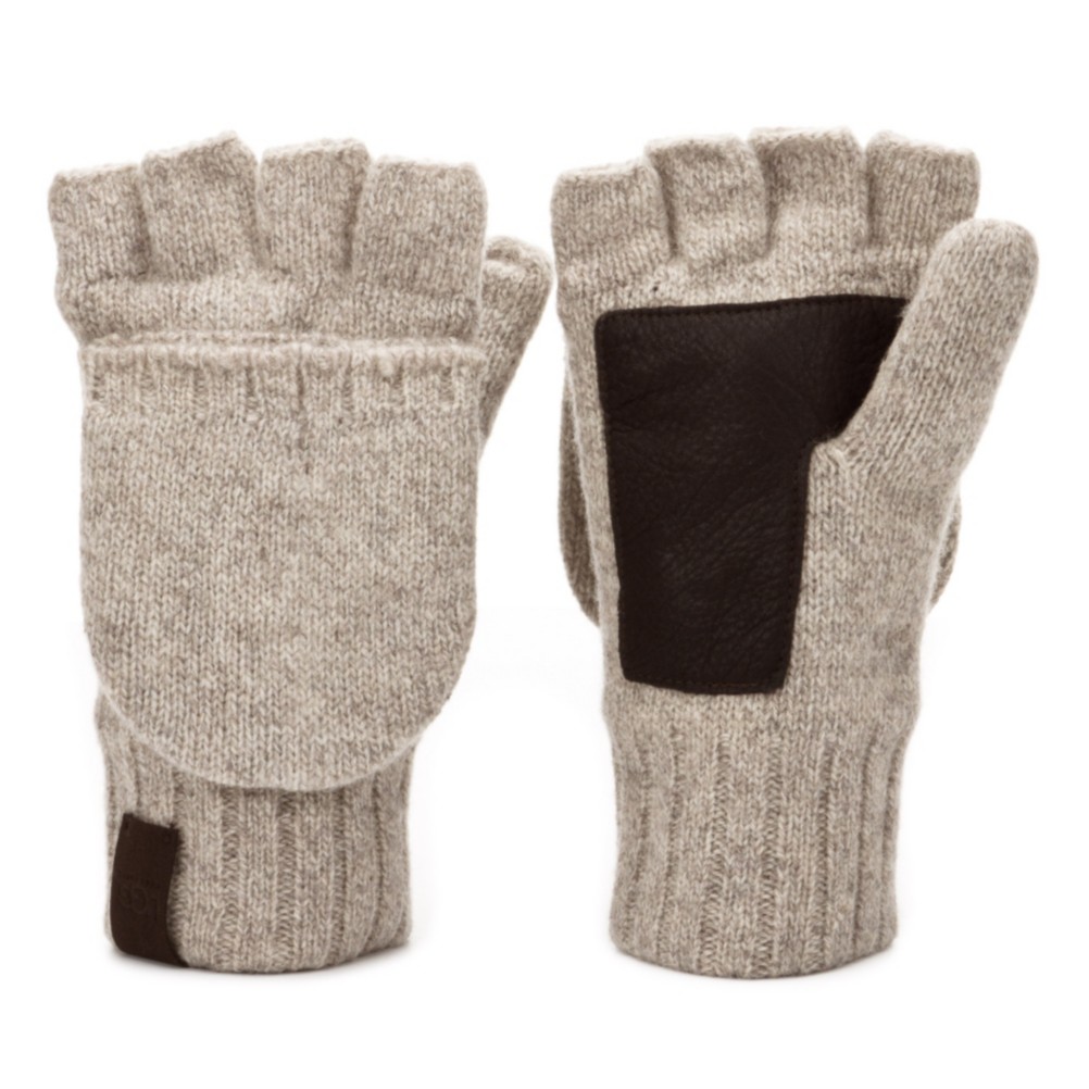 UGG Australia Fingerless Flip Mens Gloves, Oatmeal, swatch