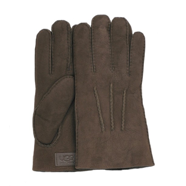 UGG Australia Shearling with Gauge Points Mens Gloves, Chocolate, medium