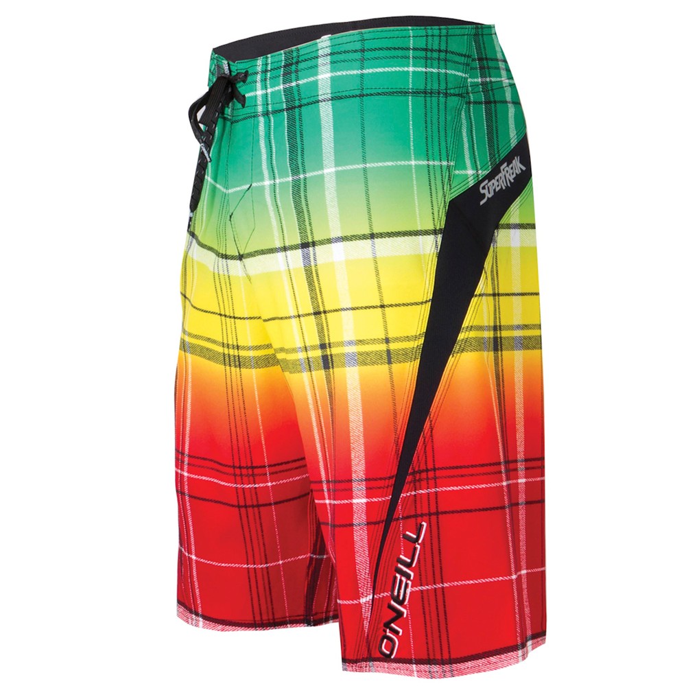 O'Neill SuperFreak Triumph Board Shorts, Rasta, swatch