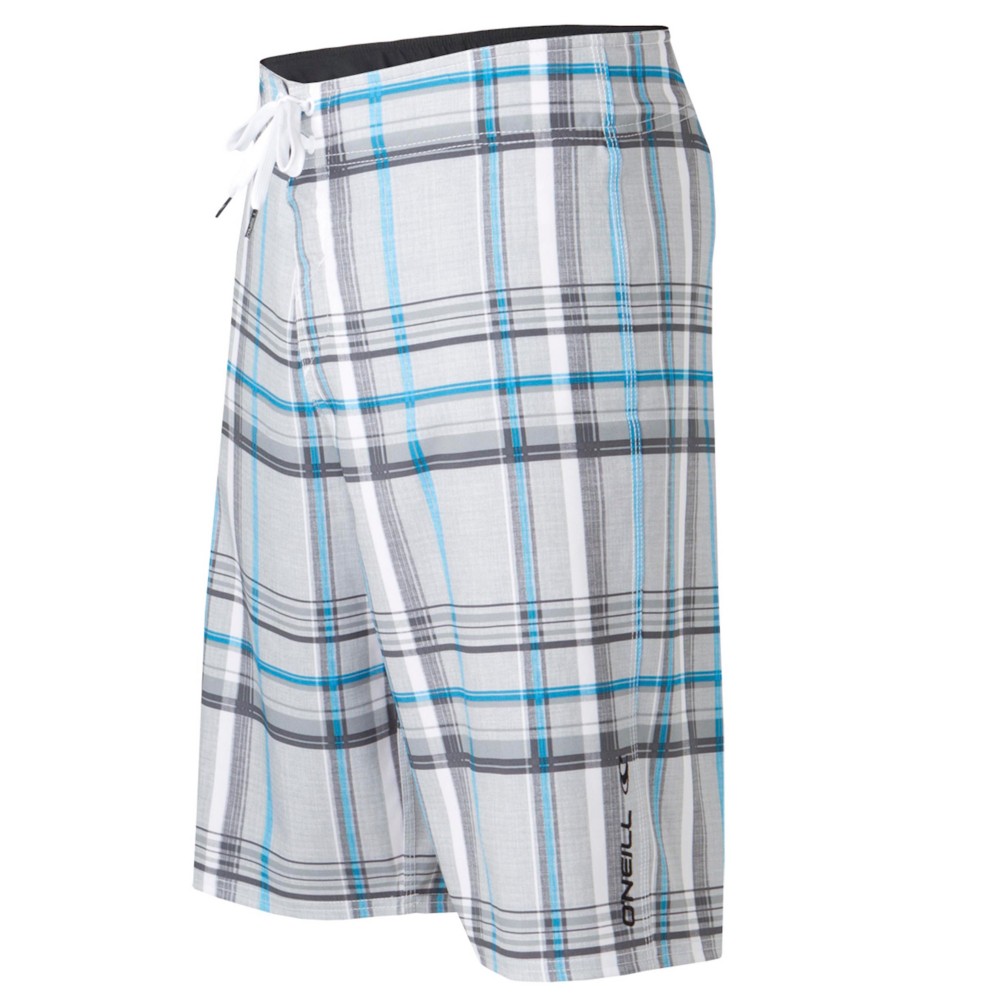 O'Neill Epic Plaid Board Shorts, Grey, swatch