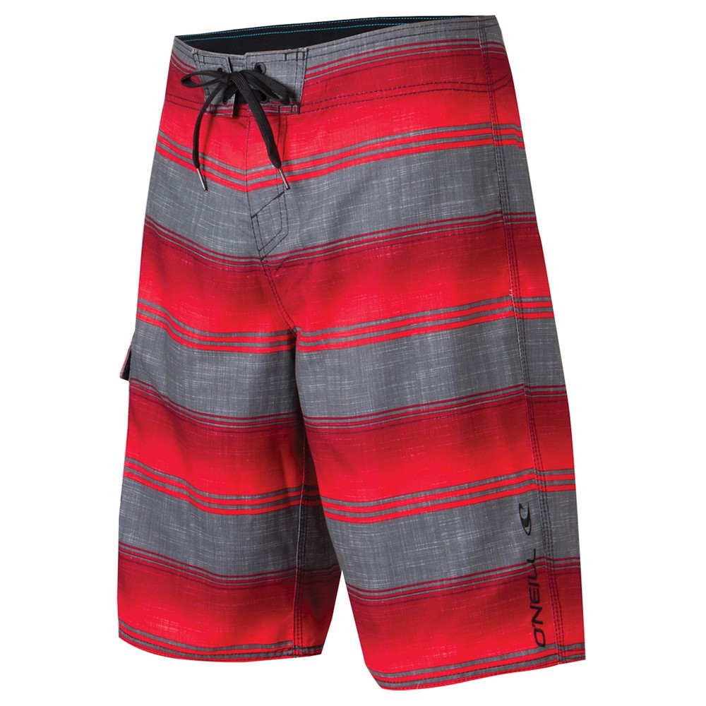 O'Neill Santa Cruz Stripe Board Shorts, Red, medium