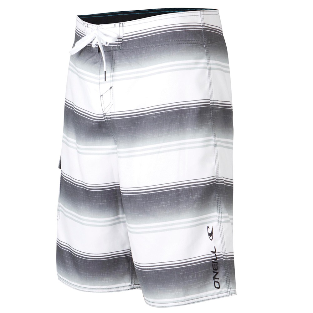 O'Neill Santa Cruz Stripe Board Shorts, White, swatch