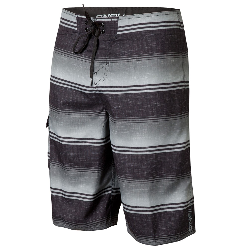 O'Neill Santa Cruz Stripe Board Shorts, Black, swatch