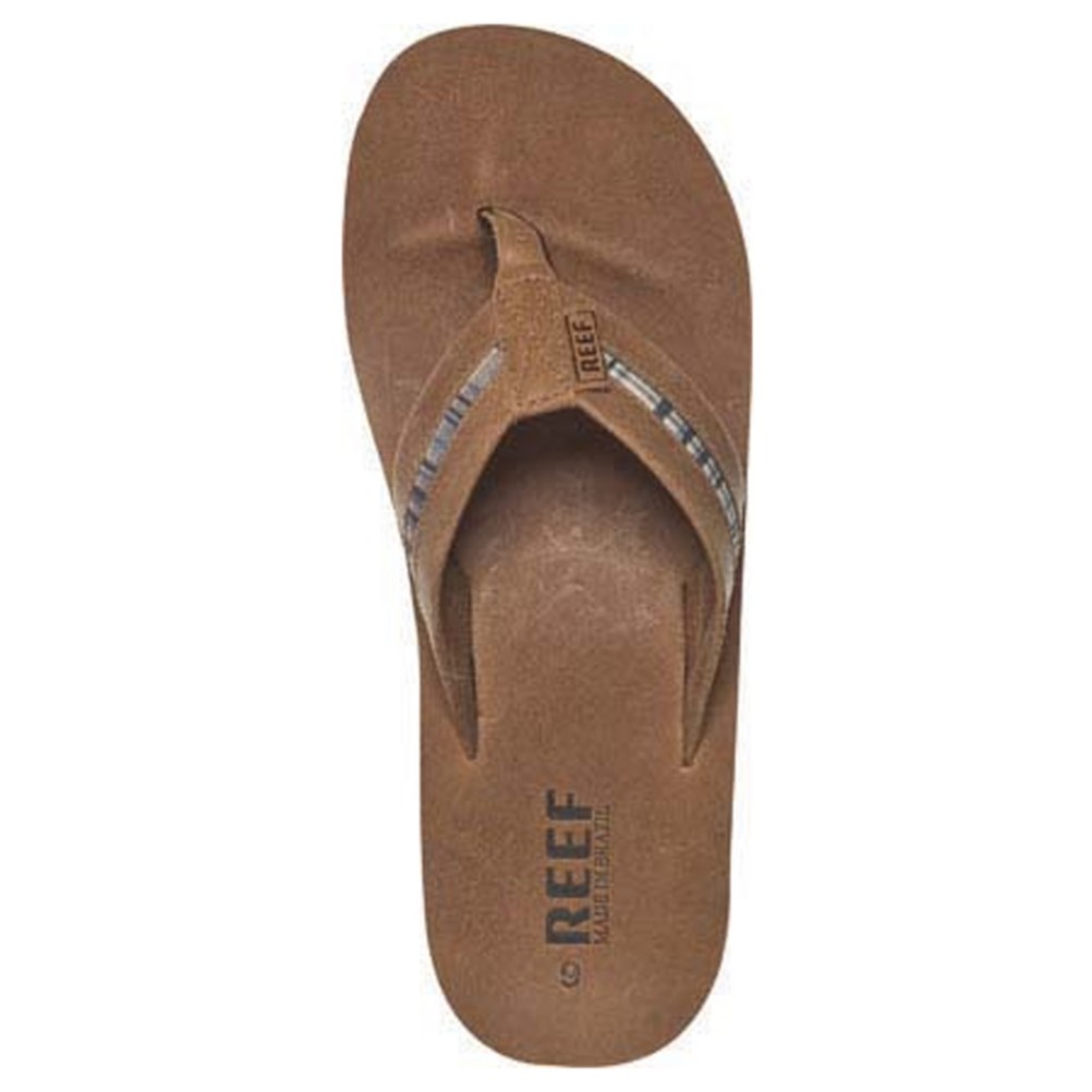 Reef Bonzer Mens Flip Flops, Dark Brown Plaid, swatch