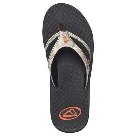 Reef Realtree Mens Flip Flops, Black-Orange, medium
