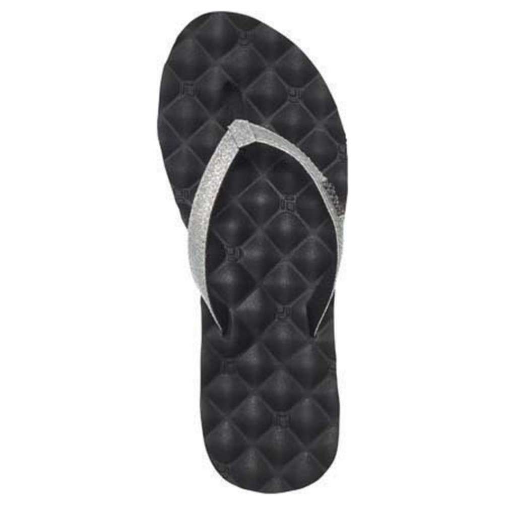 Reef Star Dreams Womens Flip Flops, Black-Silver, medium