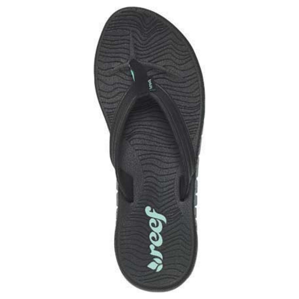 Reef Shore Drift Womens Flip Flops, Black-Aqua, swatch