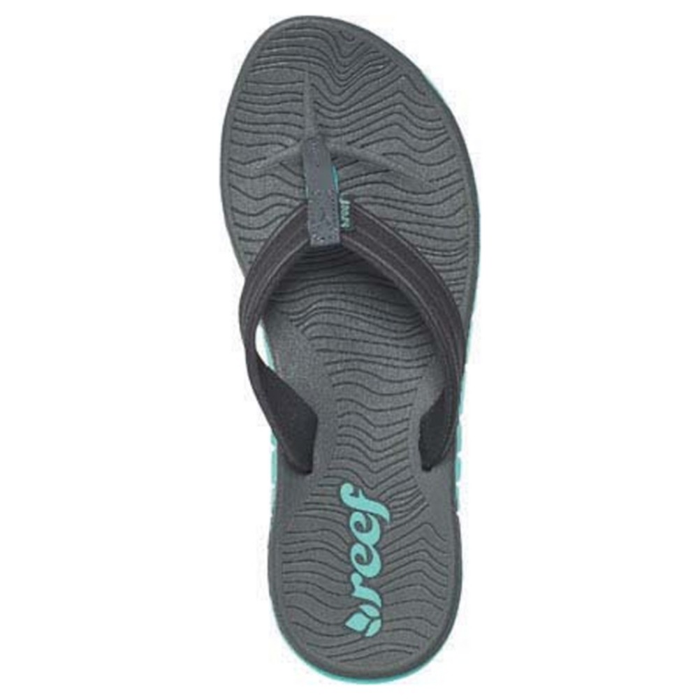Reef Shore Drift Womens Flip Flops, Grey-Turquoise, medium