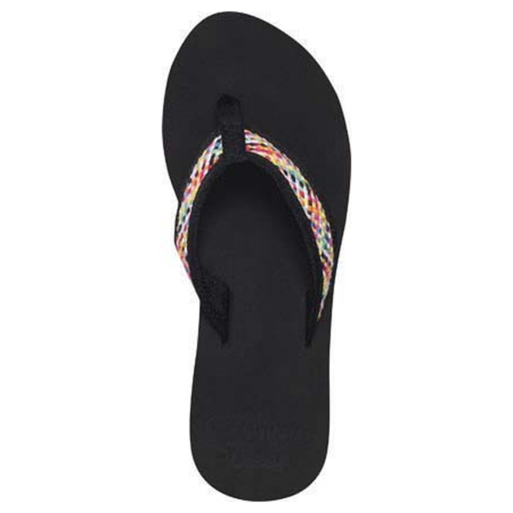 Reef Braided Cushion Womens Flip Flops, Black-Multi, swatch