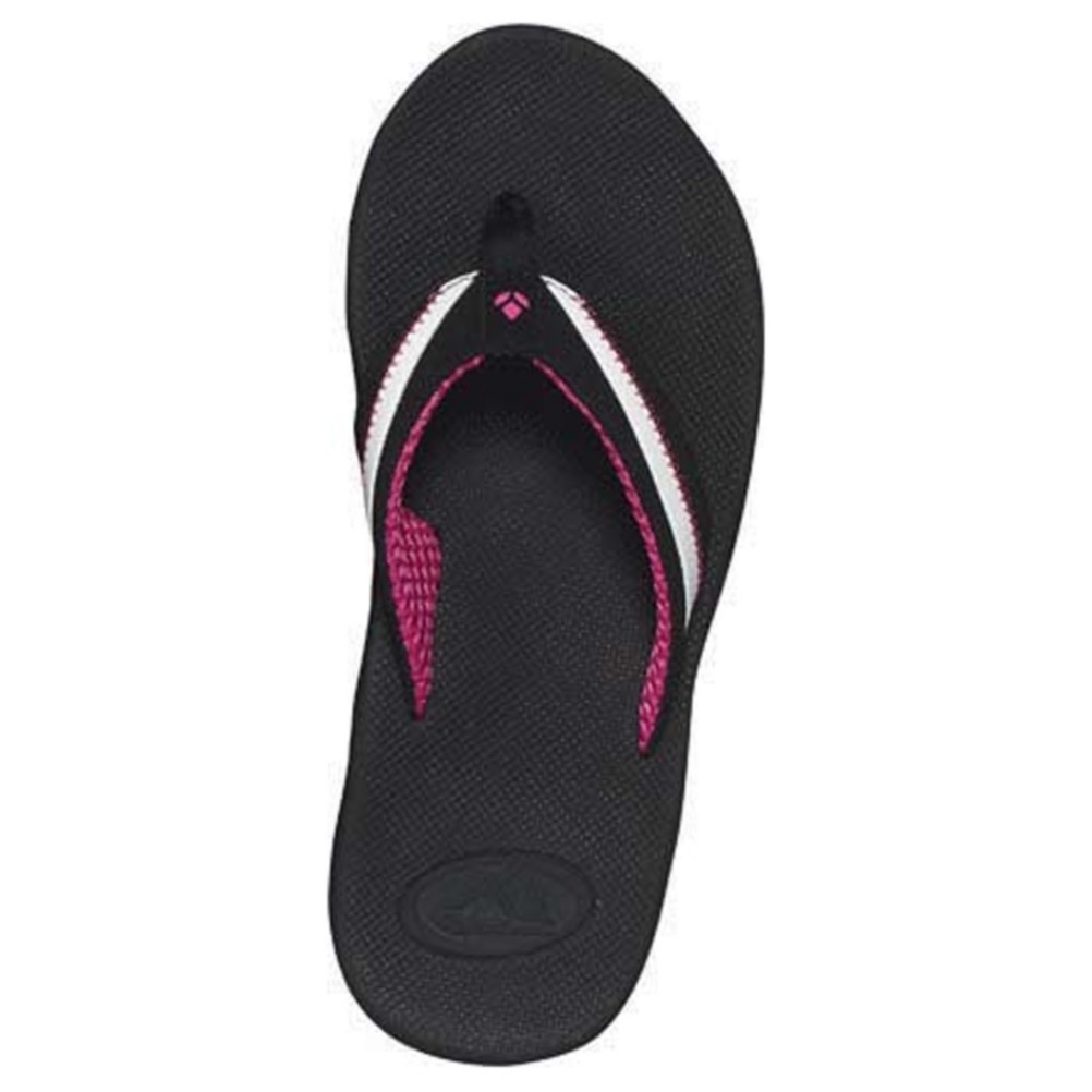 Reef Reefedge Womens Flip Flops, Black-White-Hot Pink, medium