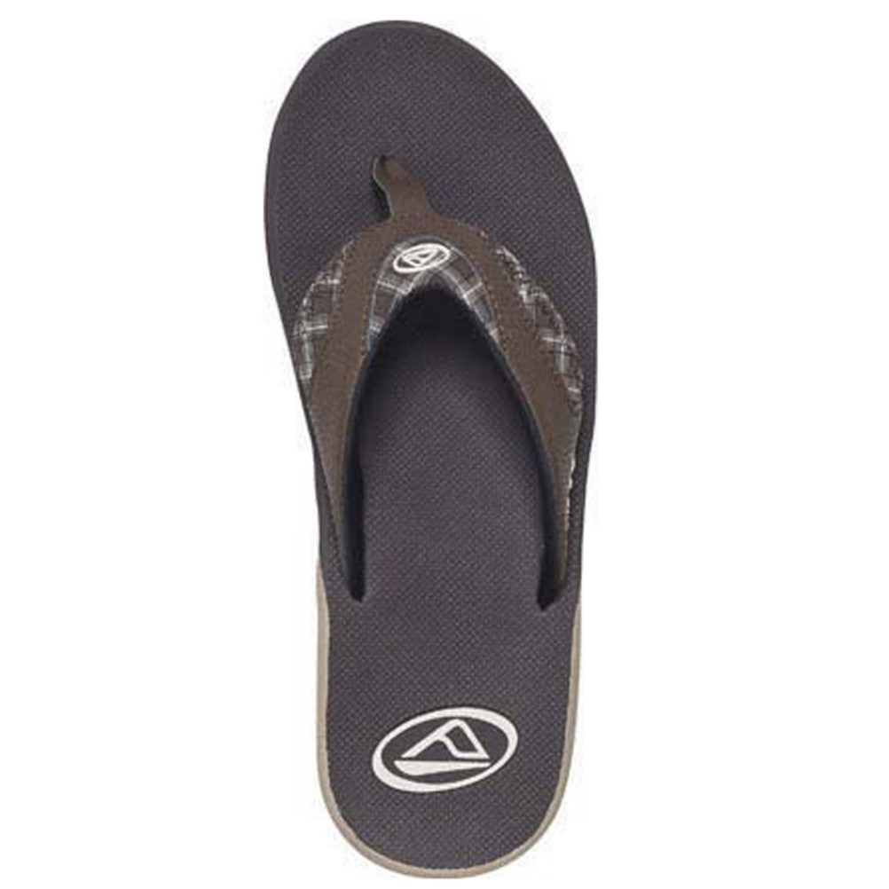 Reef Fanning Prints Mens Flip Flops, Brown-Brown Plaid, swatch