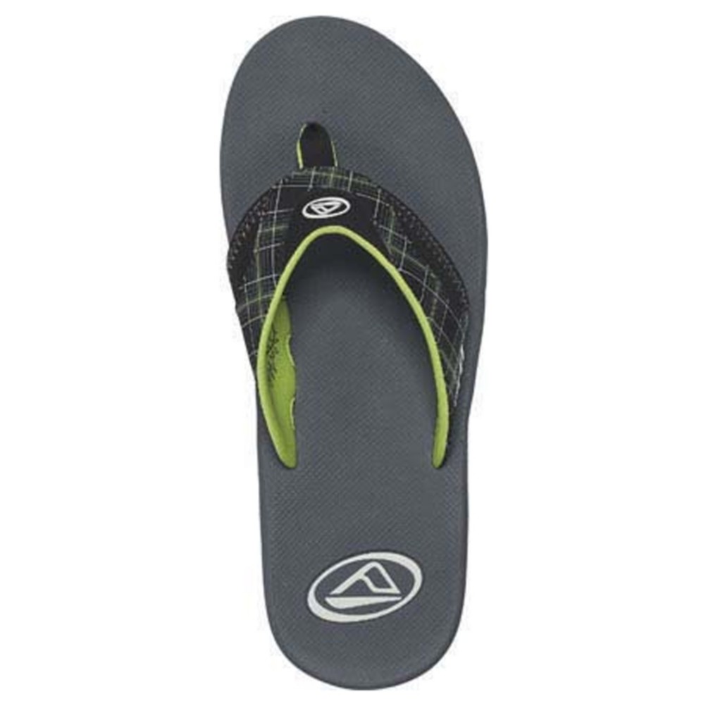 Reef Fanning Prints Mens Flip Flops, Green-Plaid, swatch