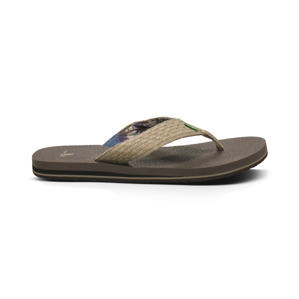 Sanuk Yogi 3 Mens Flip Flops, Natural, swatch