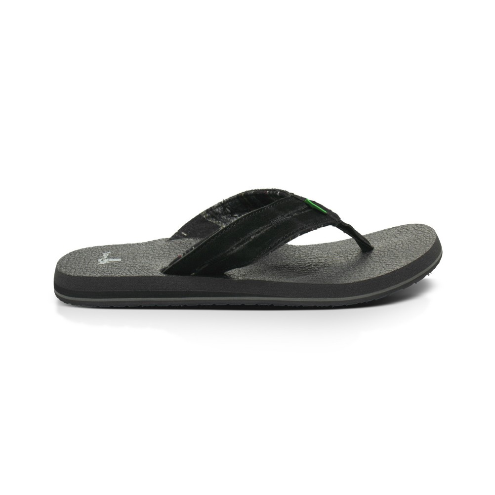 Sanuk Beer Cozy Split Mens Flip Flops, Black, swatch