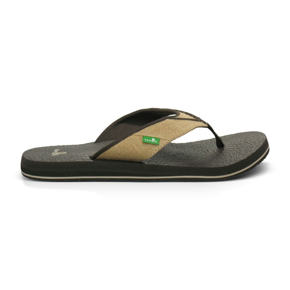 Sanuk Beer Cozy Jute Mens Flip Flops, Natural, swatch