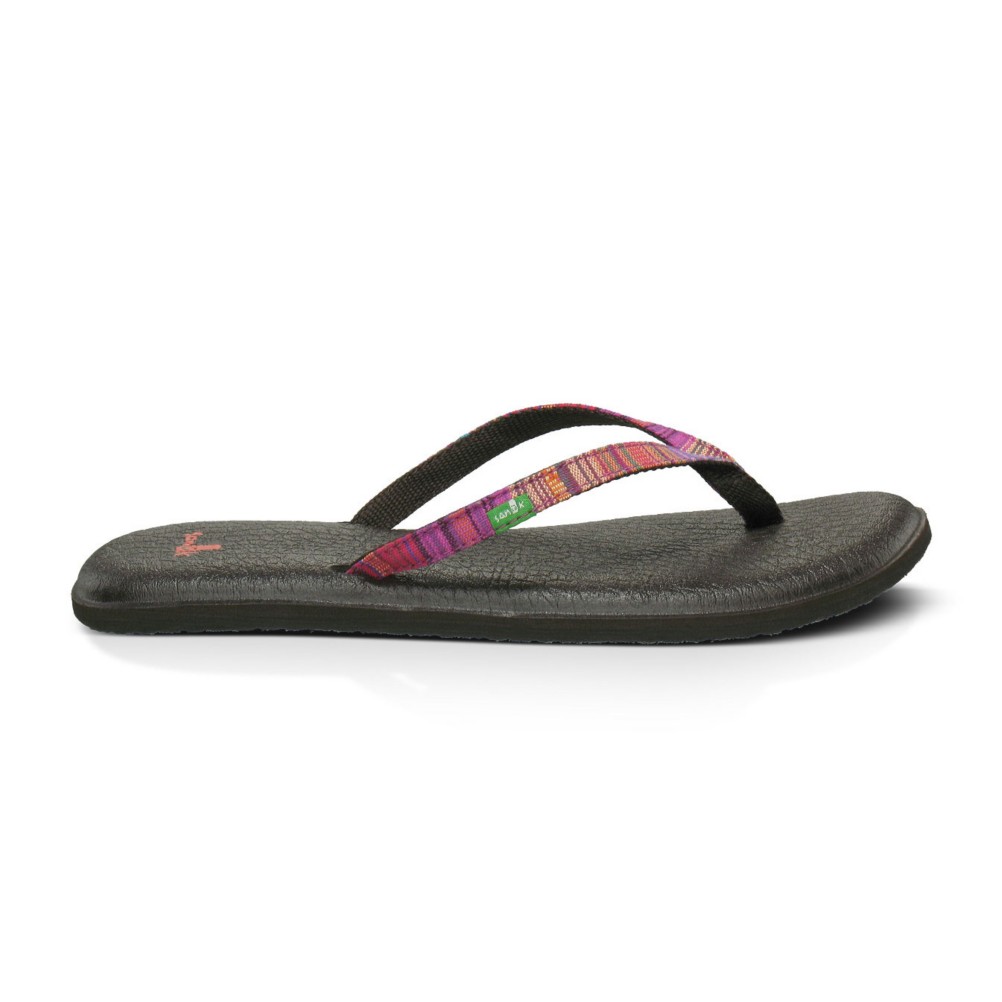 Sanuk Yoga Spree Funk Womens Flip Flops, Fuschsia, swatch