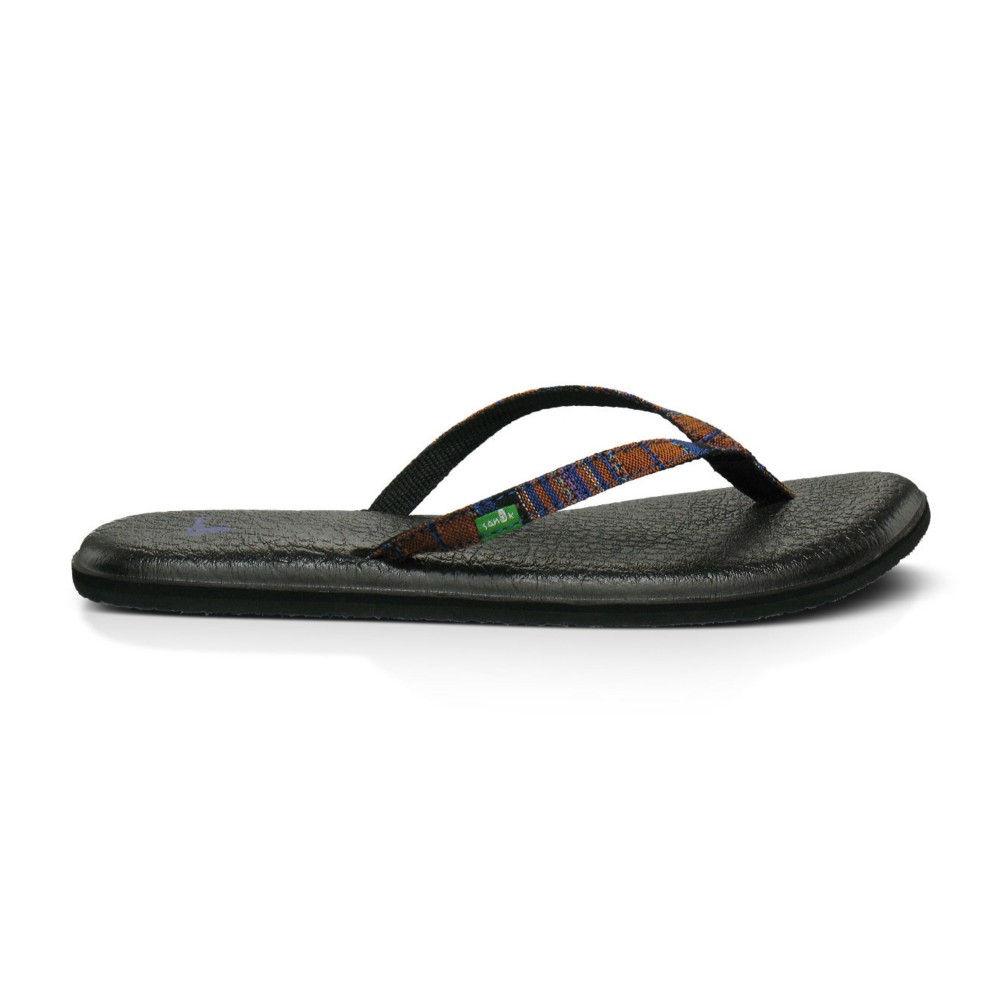 Sanuk Yoga Spree Funk Womens Flip Flops, Rust, swatch