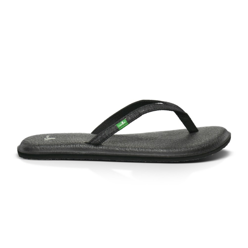 Sanuk Yoga Spree Womens Flip Flops, Black, medium