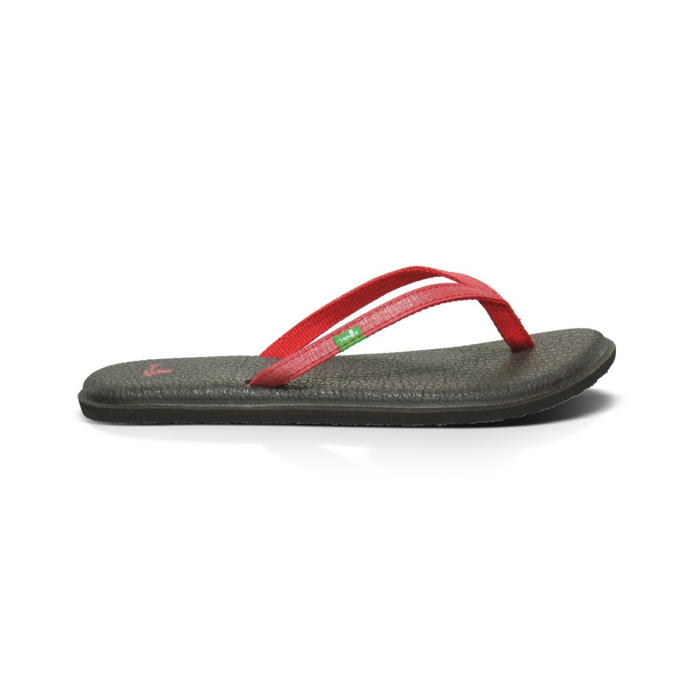 Sanuk Yoga Spree Womens Flip Flops, Red, swatch