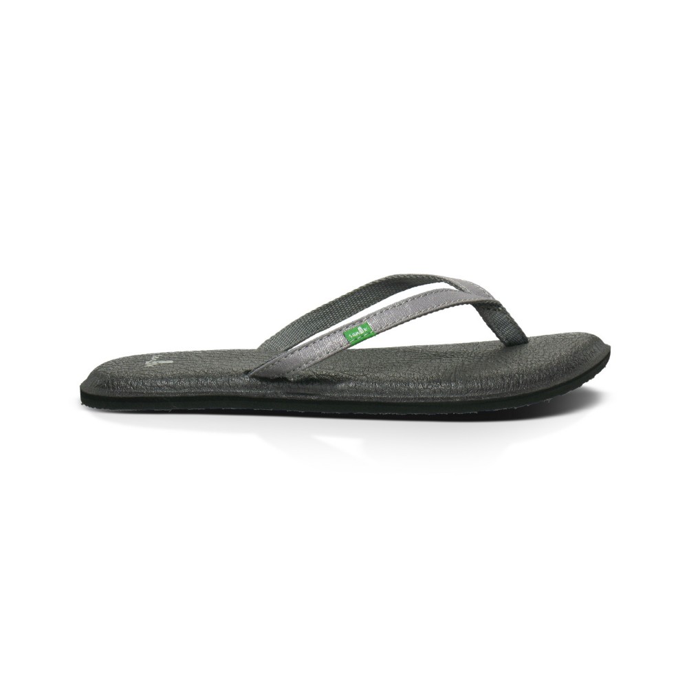 Sanuk Yoga Spree Womens Flip Flops, Silver, swatch