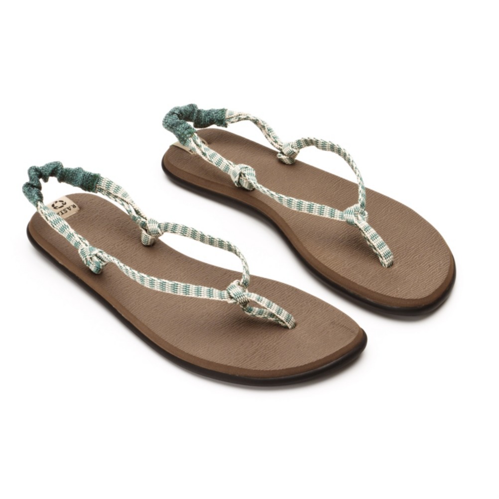 Sanuk Rasta Knotty Womens Flip Flops, Teal-Cream, swatch