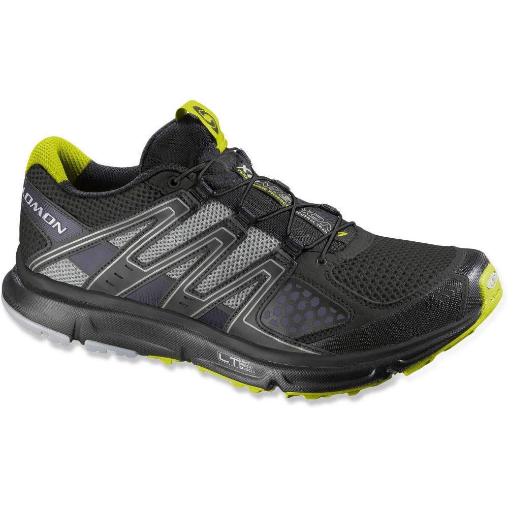 Salomon XR Mission Mens Shoes, Black-Light Onix-Organic Green, swatch