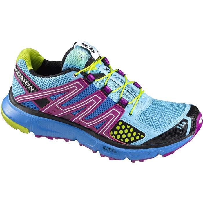 Salomon XR Mission Womens Shoes, Score Blue-Very Purple-Pop Gre, swatch