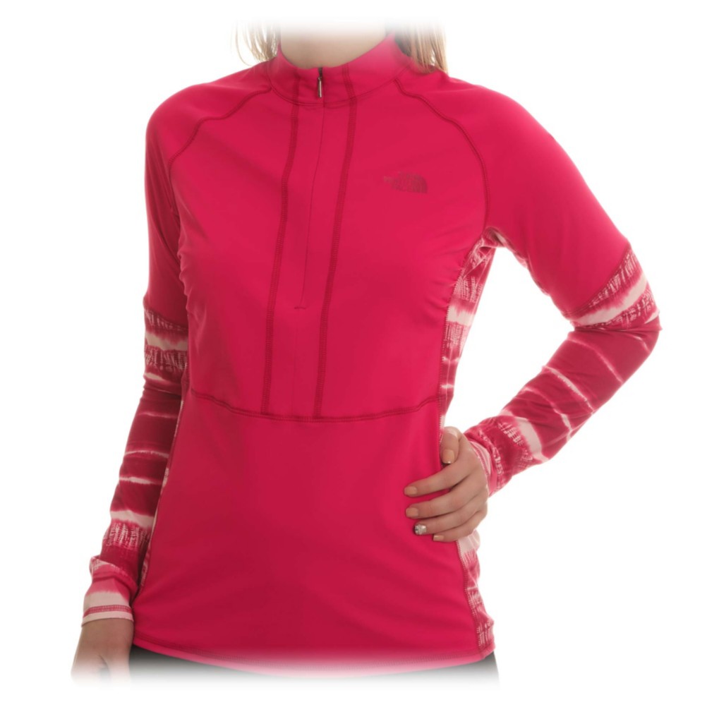 The North Face Echo Lake Half Zip Womens Shirt, Linaria Pink-Fuschia Pink Shib, medium