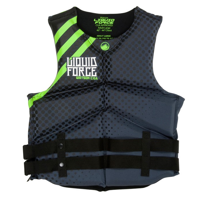 Liquid Force Watson Neo Adult Life Jacket 2013, Black-Green, medium