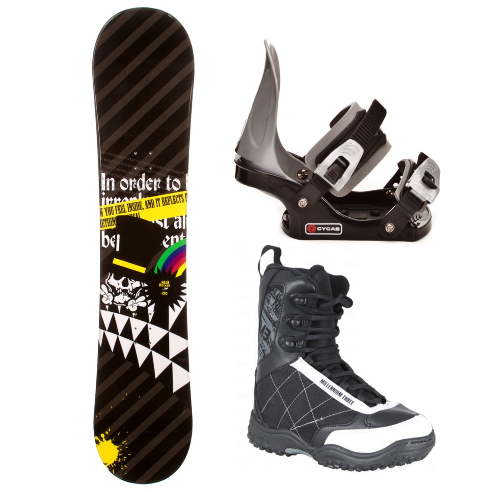SLQ Black Rainbow Complete Kids Complete Snowboard Package 2013, , medium