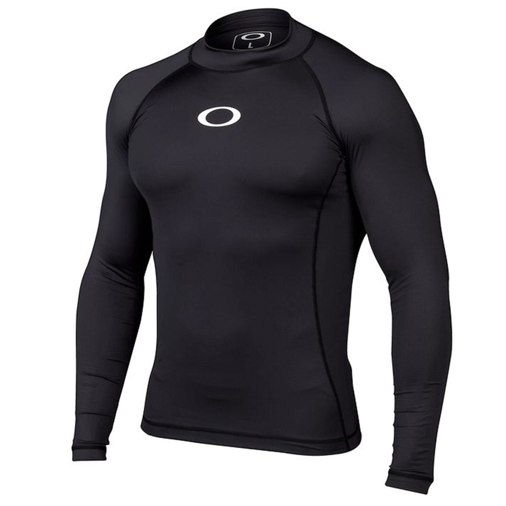 Oakley Pressure Long Sleeve Mens Rash Guard, Jet Black, medium