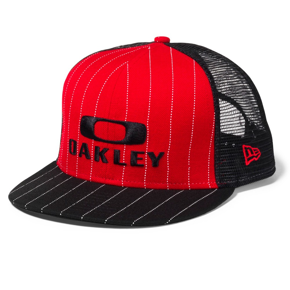Oakley Pinstripe Trucker Hat, Red Line, swatch