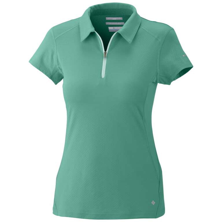 Columbia Freeze Degree S/S Polo Womens Shirt, Glaze Green, medium