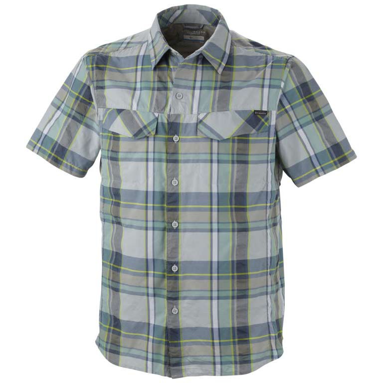 Columbia Silver Ridge Multi Plaid S/S Shirt, Aqua Tone Large Plaid, swatch