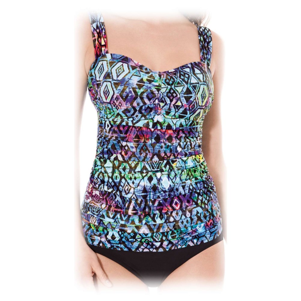 Profile by Gottex Aztec Tankini D-Cup Bathing Suit Top, , medium