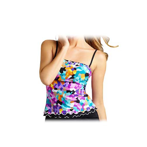 Profile by Gottex Pixel Bandini Bathing Suit Top, Multi, medium