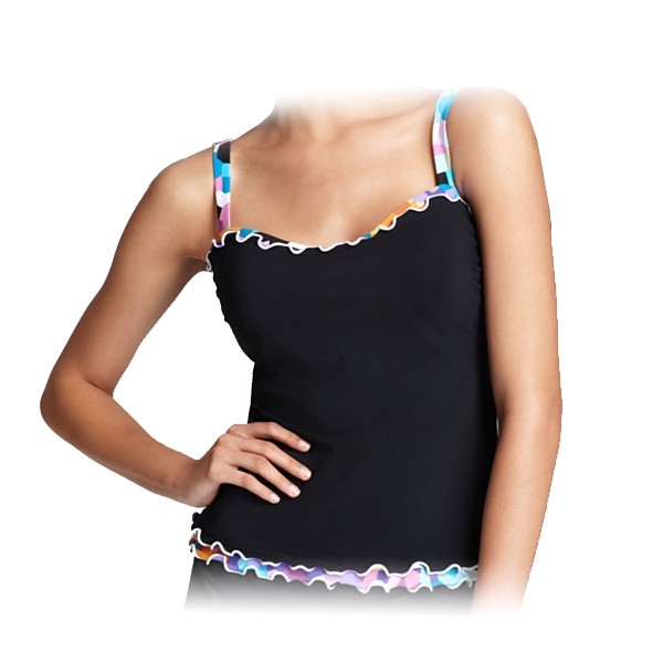 Profile by Gottex Pixel Bandini Bathing Suit Top, Black, swatch
