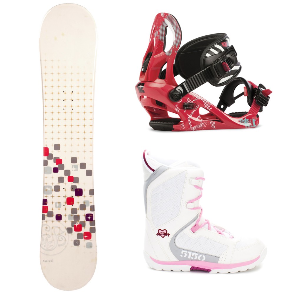 Swivel Sparkle Kat Brigade Girls Complete Snowboard Package 2013, , medium
