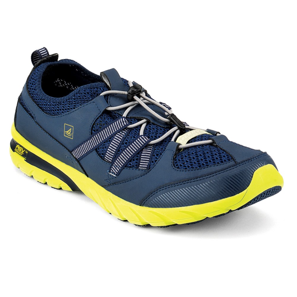 Sperry Shock Light w/ ASV Mens Watershoes, Navy-Green, medium